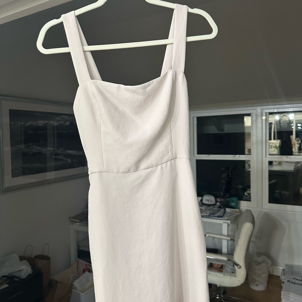 Wilfred White Sheath Dress Square Neck Sleeveless